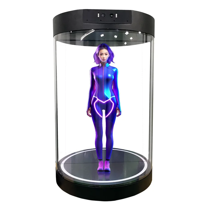 Power Tools Ai - Kabinet display holografik silinder dengan komentar
