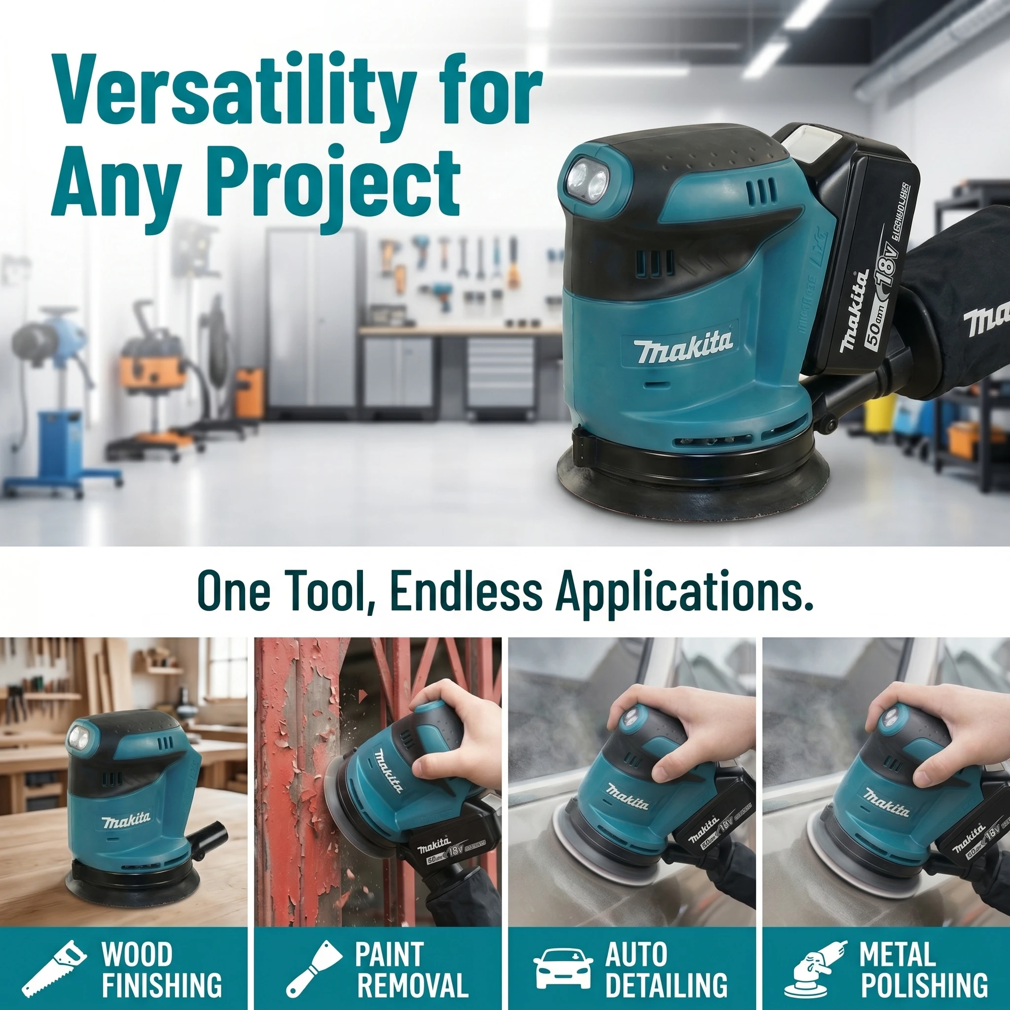 Makita DBO180Z 18V Mesin Ampla - Random Orbital Sander ulasan dan harga