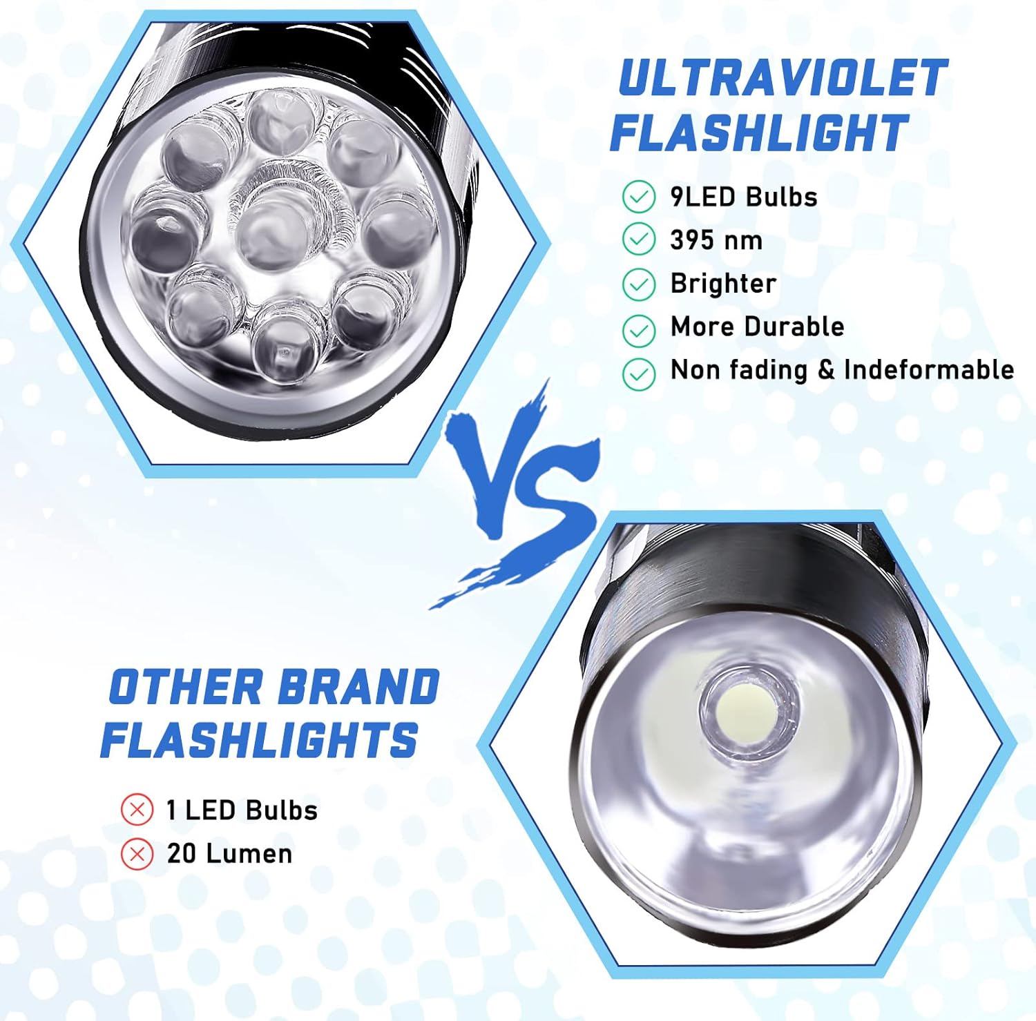 Senter LED 9 Lampu UV untuk Pe - Power Tools Aldi ulasan dan harga