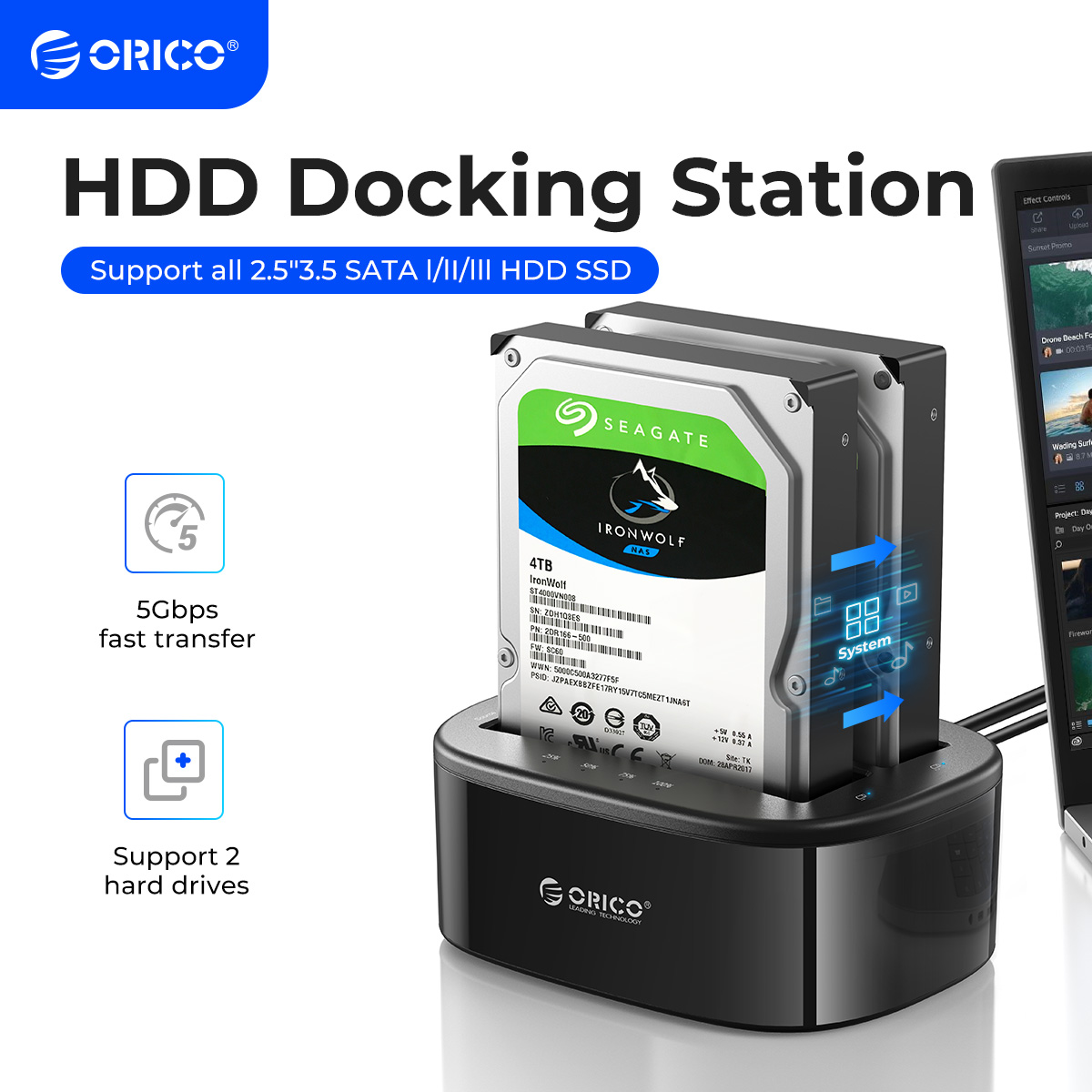 ORICO Dual-Bay Hard Drive Dock - Power Tools Uk ulasan dan harga
